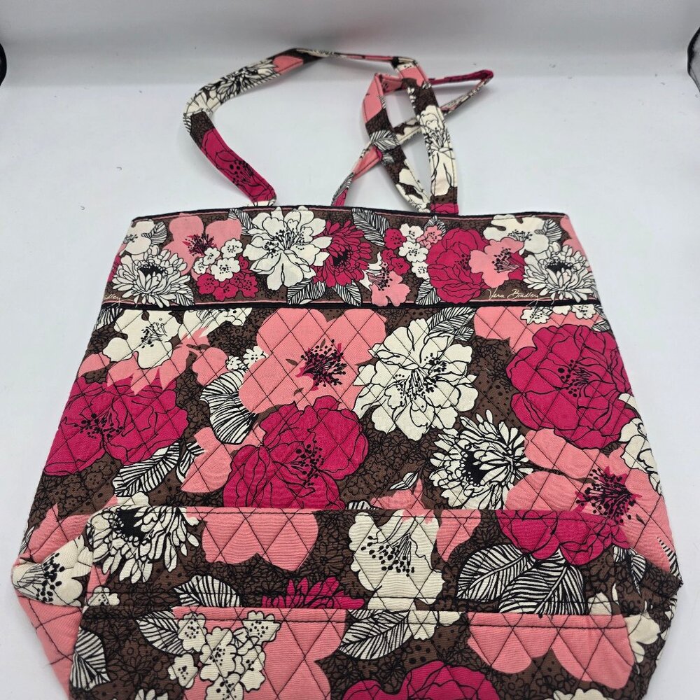 NWOT Vera Bradley Mocha Rouge Large Quilted Cotton tote bag Soft quilted cotton